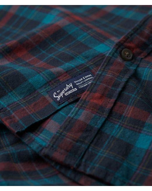 Superdry Blue Organic Cotton Vintage Check Shirt - Size: Xl for men