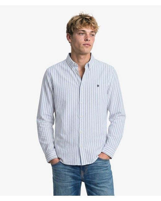 Superdry Blue & Co Preppy Oxford Long Sleeve Shirt for men
