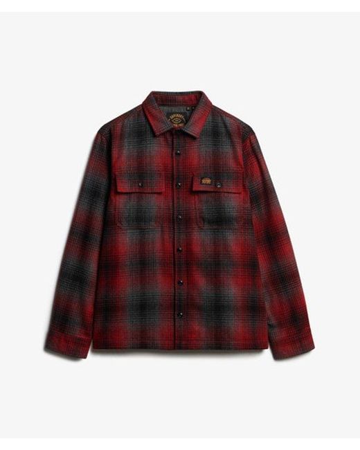 Superdry Red & Co Wool Blend Miller Overshirt for men