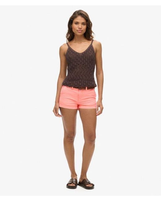 Superdry Pink & Co Chino Hot Shorts