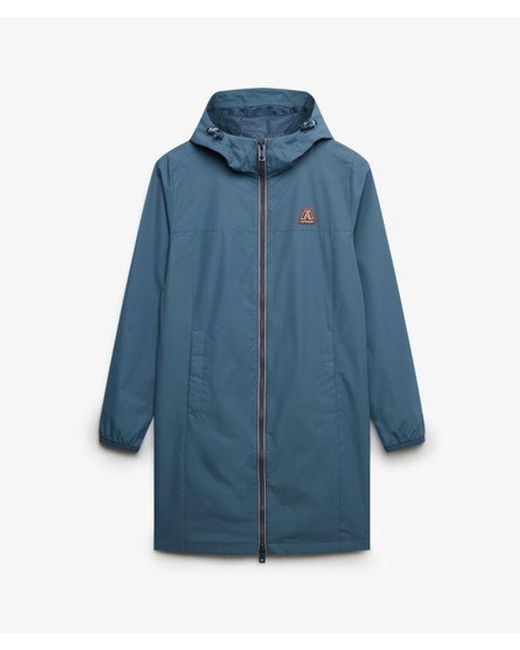 Superdry Blue & Co Long Tri Coloured Windbreaker Jacket