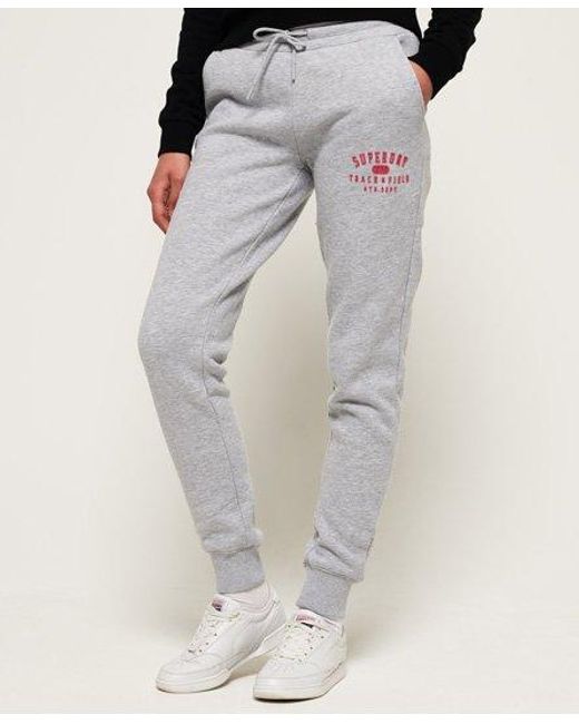Superdry White Track & Field Joggers Mid Marl