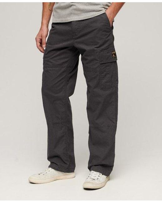 Superdry Gray Vintage baggy Cargo Trousers for men