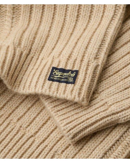 Superdry Natural & Co Cable Zip Neck Jumper