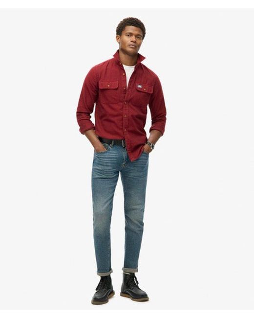 Superdry Red Trailsman Relaxed Fit Overshirt for men