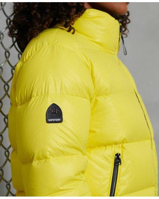 Superdry Yellow Luxe Alpine Down Padded Jacket Citrus Zest