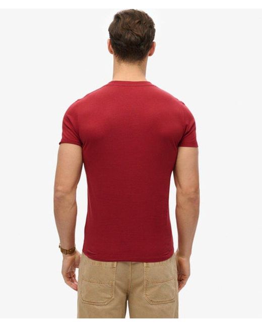 Superdry Red Organic Cotton Essential Logo T-shirt for men