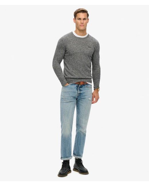 Superdry Gray & Co Essential Slim Fit Crew Jumper for men