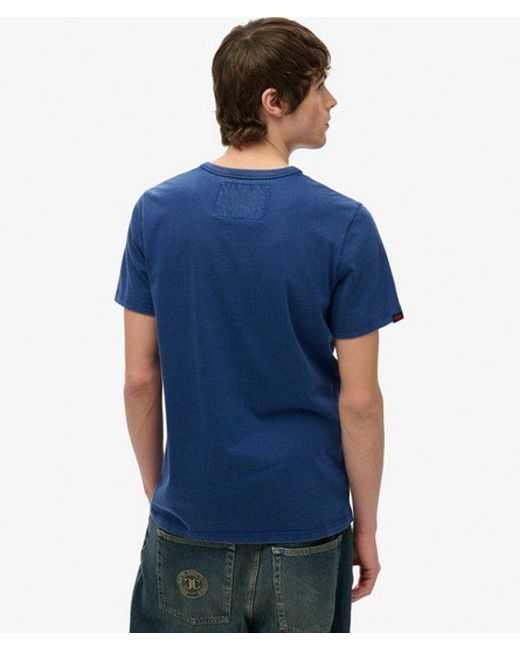 Superdry Blue Vintage Athletic Short Sleeve T-shirt for men