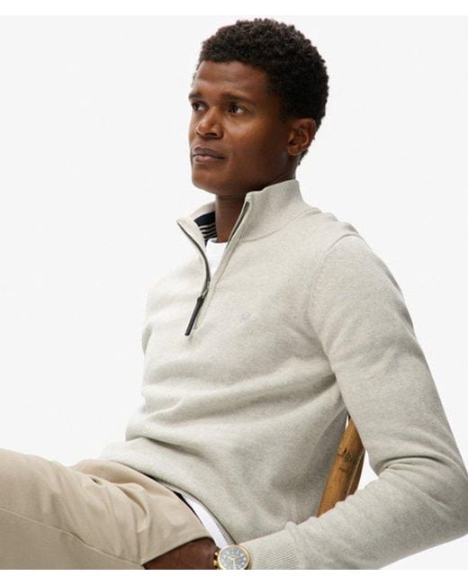 Superdry Natural & Co Essentials Cotton Half Zip Jumper for men