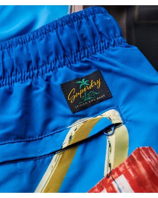 Superdry Gray & Co Photographic 17-inch Recycled Swim Shorts for men