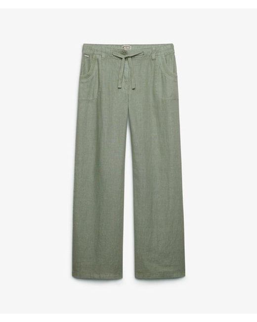 Superdry Blue & Co Linen Low Rise Pants