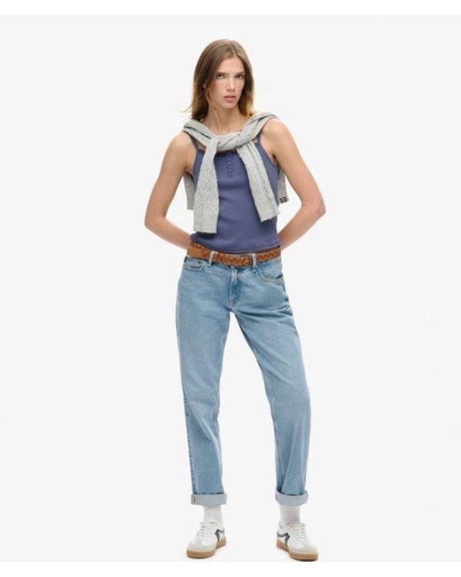 Superdry Blue & Co Athletic Essentials Graphic Button Cami
