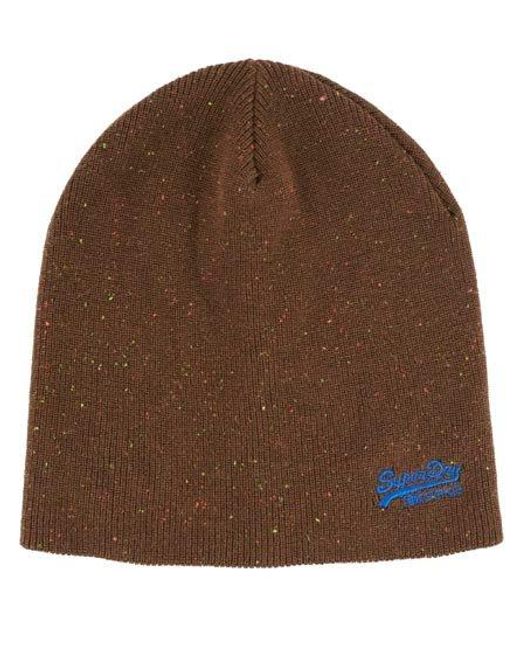 Superdry Brown Basic Beanie Nep