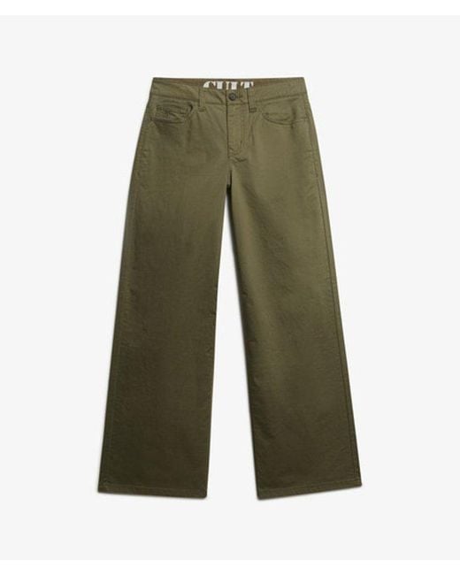 Superdry Green & Co Mid Rise baggy Chino