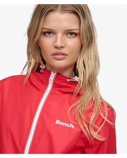 Superdry Bench Hooded Shell Zip Jas in het Red