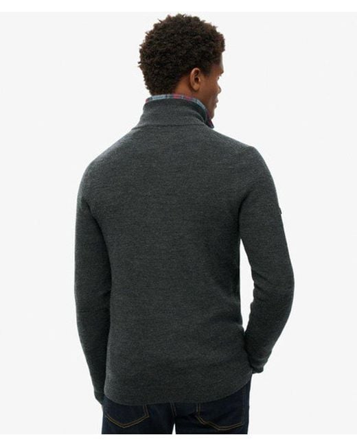 Superdry Black & Co Merino Half Zip Jumper for men