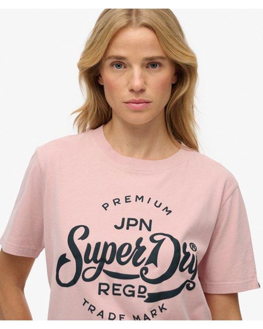 Superdry Red Premium Script Entry T-shirt