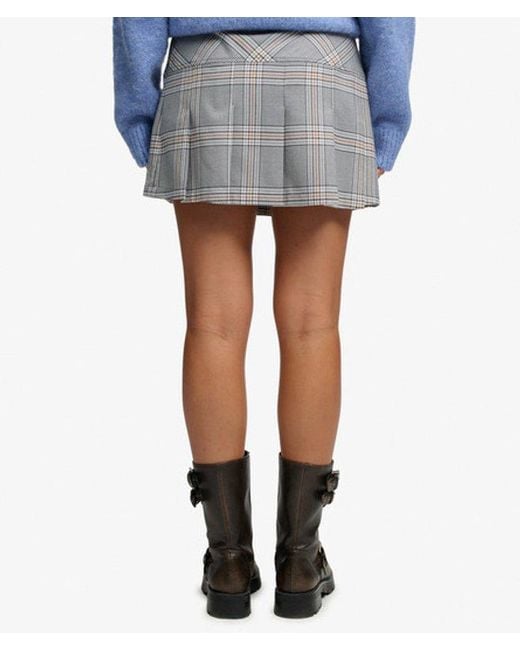 Superdry Blue Uperdry Vintage Check Kirt