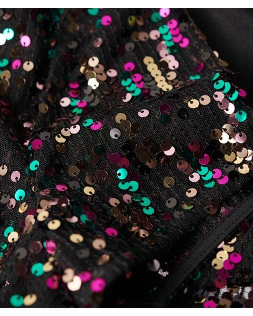 Superdry Black & Co Classic Sequin High Neck T-shirt Dress