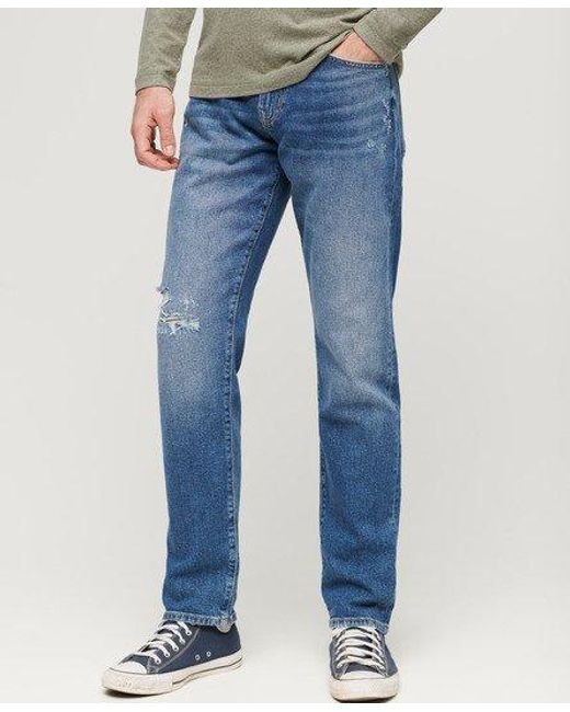 Superdry Blue Vintage Slim Straight Jeans for men