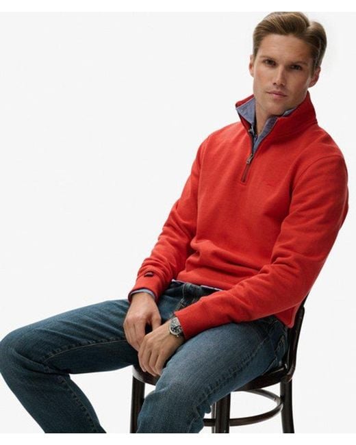 Superdry Red & Co Essential Logo Half Zip for men