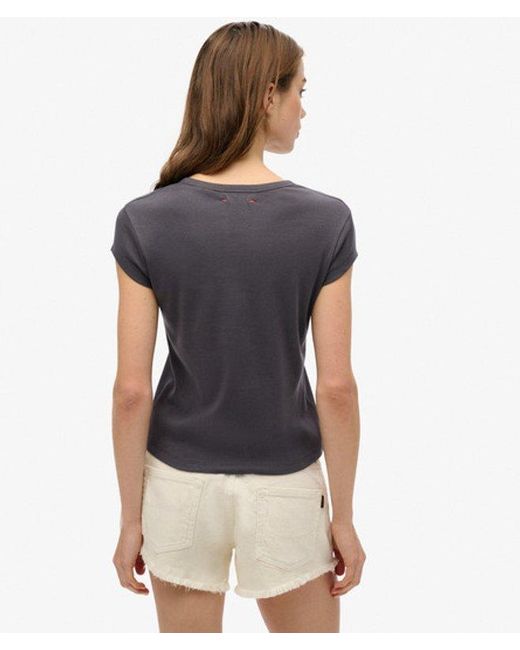 Superdry Black Athletic Essentials Notch Neck Graphic T-Shirt