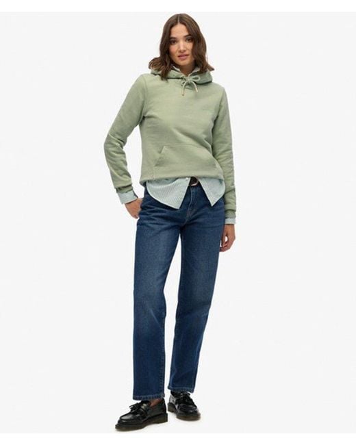 Superdry Green Essential Logo Embroidered Hoodie
