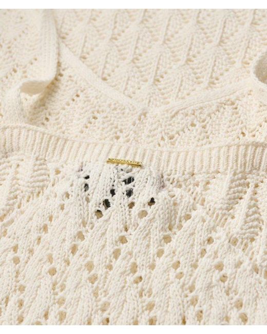 Superdry White & Co Cotton Crochet Halter Maxi Dress