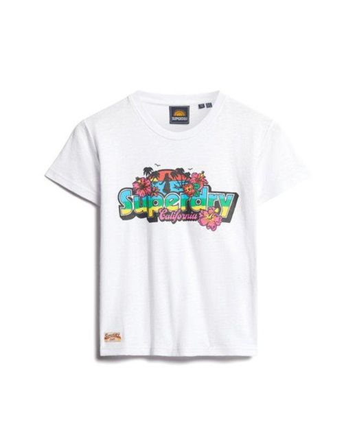 Superdry White & Co Cali Sticker Fitted T-shirt
