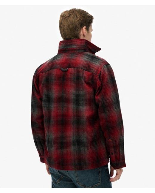 Superdry Red & Co Wool Blend Miller Overshirt for men