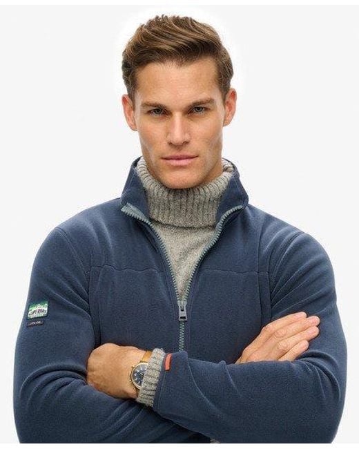 Superdry Blue Active Full Zip Fleece for men