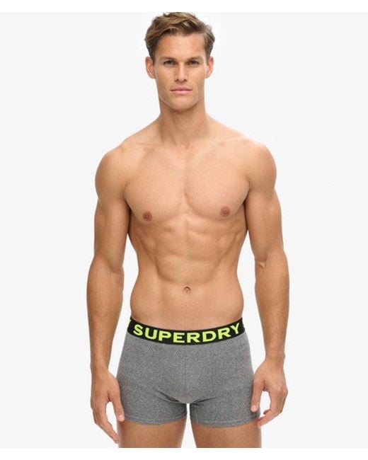 Superdry White & Co Classic Logo Print Cotton Boxer Triple Pack for men