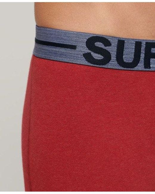 Superdry Red Organic Cotton Boxer Triple Pack for men
