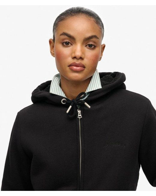 Superdry Black & Co Borg Lined Zip Hoodie