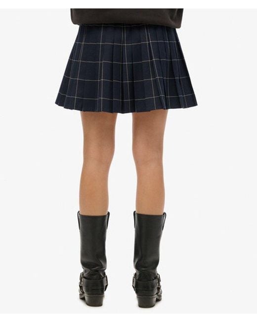Superdry Blue & Co Vintage Pleated Mini Skirt