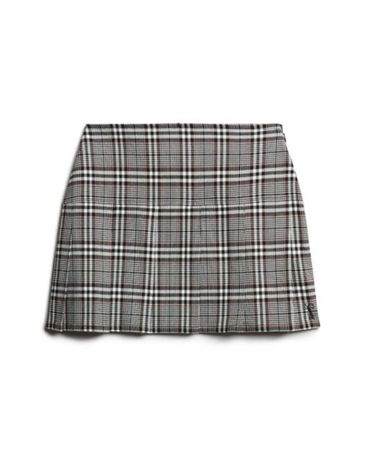 Superdry White & Co Vintage Tweed Pleat Mini Skirt