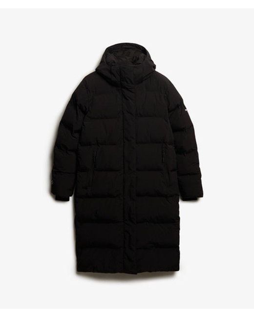 Superdry Black & Co Hooded Long Puffer Jacket