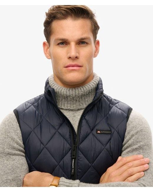 Superdry Blue Diamond Quilt Fuji Lite Gilet for men