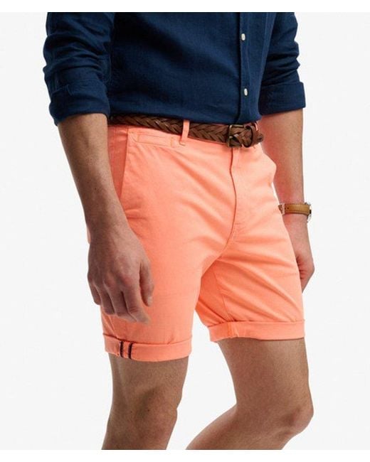 Superdry Blue & Co Premium Regular Chino Shorts X None / Washed Peach - Size: 32 for men