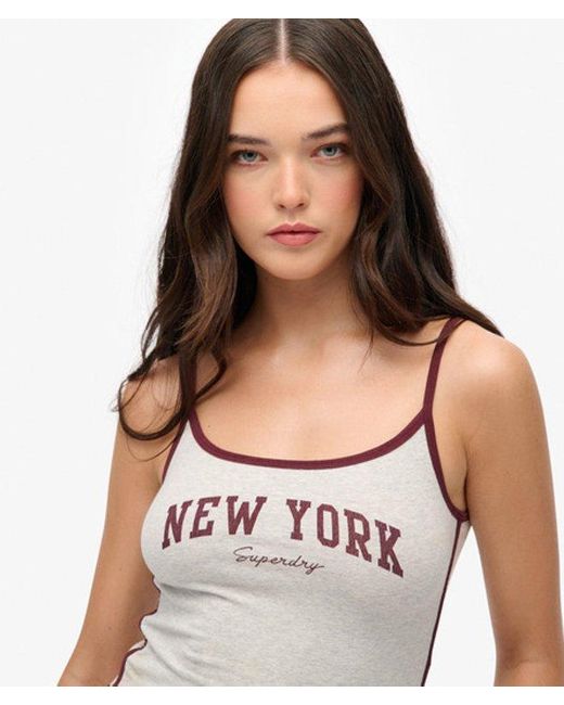 Superdry Gray & Co Athletic Essentials Branded Cami Top