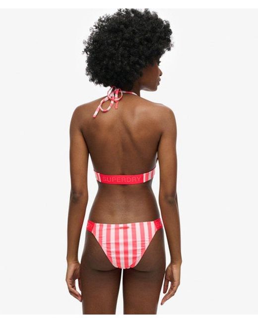 Superdry Red & Co Striped Cheeky Bikini Bottoms