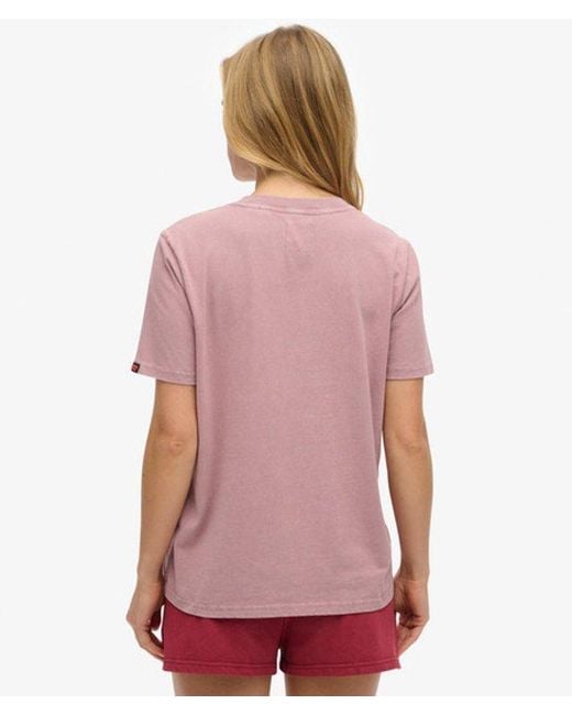 Superdry Pink & Co Venue Metallic Relaxed T-shirt