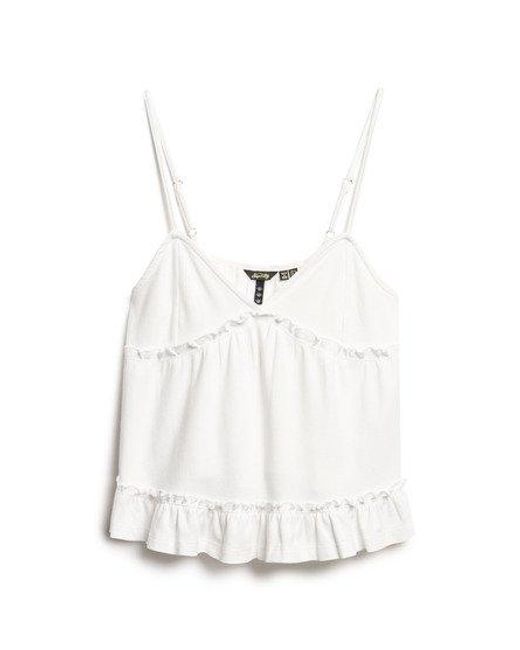Superdry White Tiered Jersey Cami Top