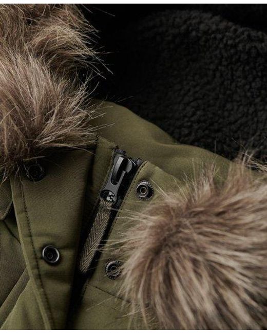 Superdry Natural Longline Faux Fur Everest Coat
