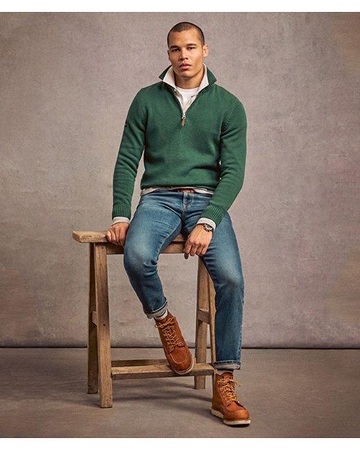 Superdry Green & Co Cotton Classics Half-zip Knitted Jumper for men