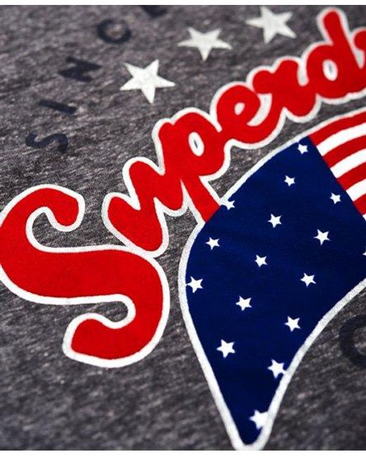 Superdry Gray American Star T-Shirt Charcoal Snow