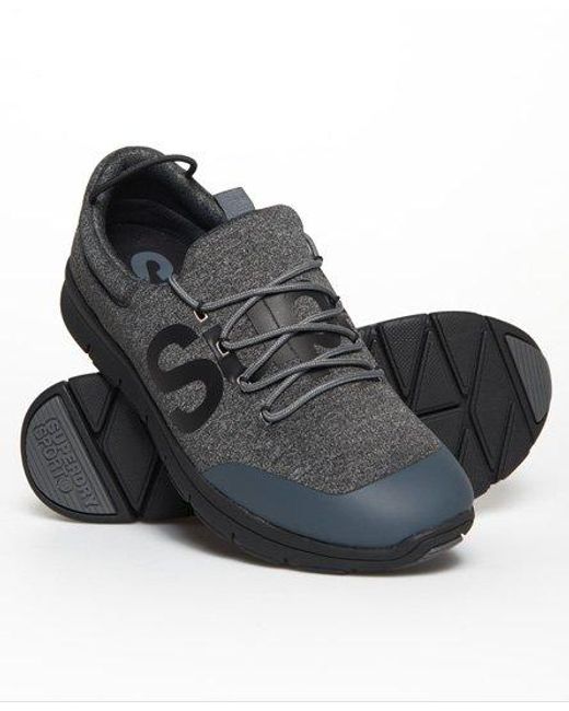 Superdry Black Scuba Storm Runner Trainers Grit for men