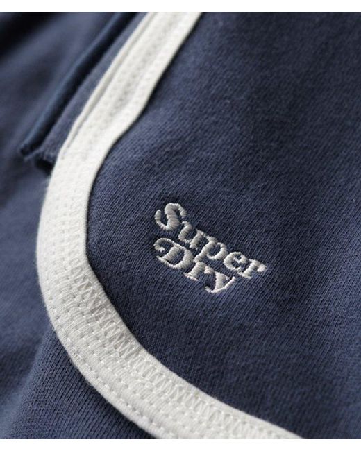 Superdry Blue & Co Ladies Striped Athletic Essential Logo Racer Shorts