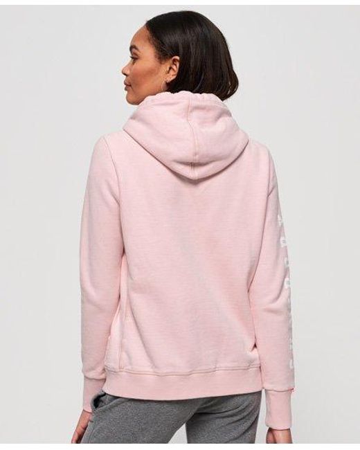 Superdry Pink Track & Field Zip Hoodie Fade